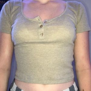 Beige Forever 21 top with buttons